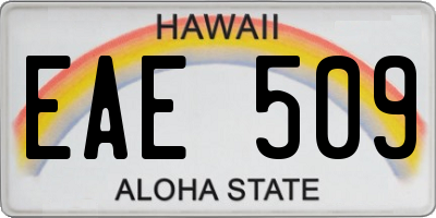 HI license plate EAE509
