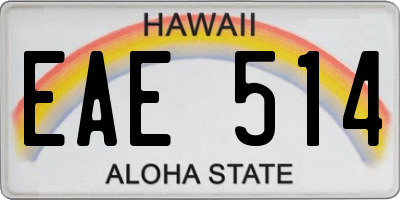 HI license plate EAE514