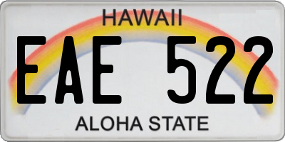 HI license plate EAE522