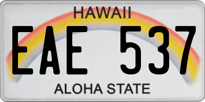 HI license plate EAE537