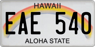 HI license plate EAE540