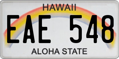 HI license plate EAE548