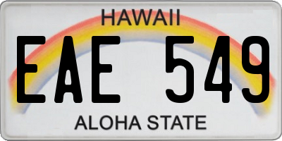 HI license plate EAE549