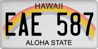 HI license plate EAE587