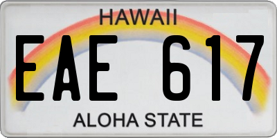HI license plate EAE617