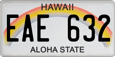 HI license plate EAE632