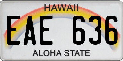 HI license plate EAE636
