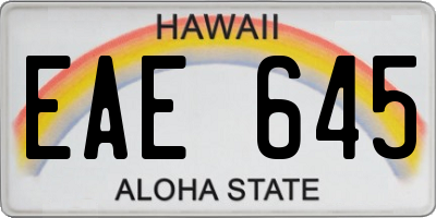HI license plate EAE645