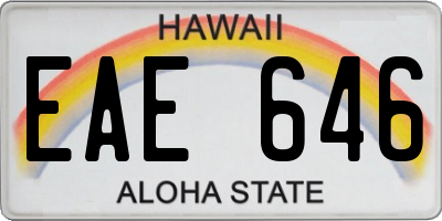 HI license plate EAE646