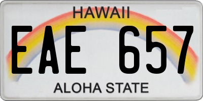 HI license plate EAE657
