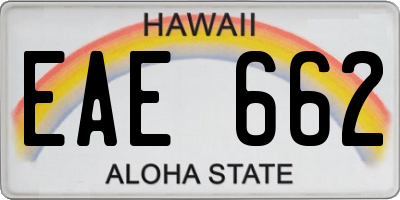 HI license plate EAE662