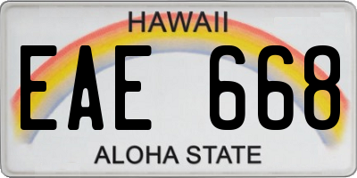 HI license plate EAE668