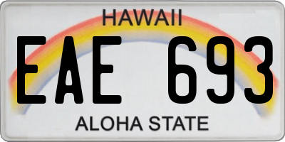 HI license plate EAE693