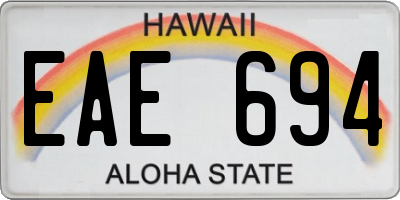 HI license plate EAE694
