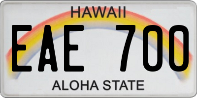 HI license plate EAE700