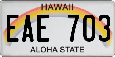 HI license plate EAE703