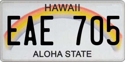HI license plate EAE705