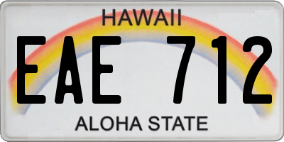 HI license plate EAE712