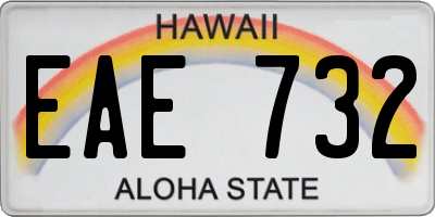 HI license plate EAE732