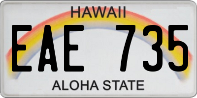 HI license plate EAE735