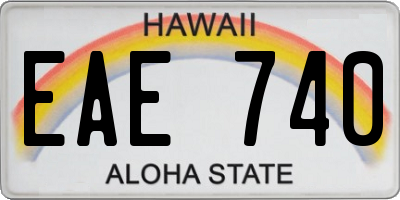 HI license plate EAE740