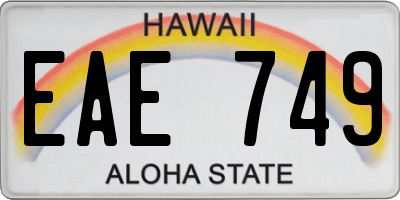 HI license plate EAE749