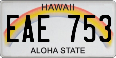 HI license plate EAE753