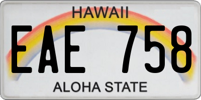 HI license plate EAE758