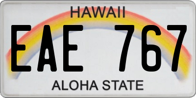 HI license plate EAE767