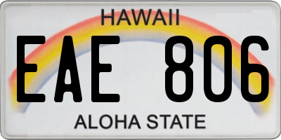 HI license plate EAE806