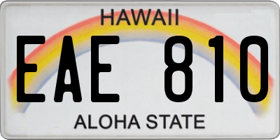 HI license plate EAE810