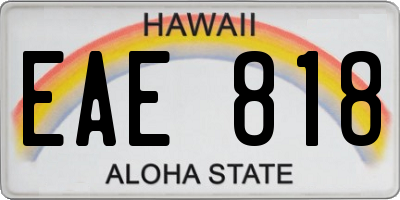 HI license plate EAE818