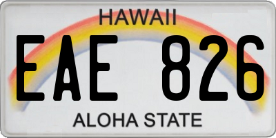 HI license plate EAE826