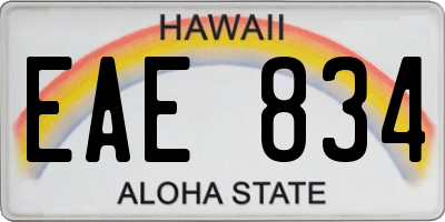 HI license plate EAE834