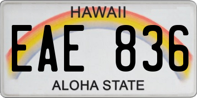 HI license plate EAE836