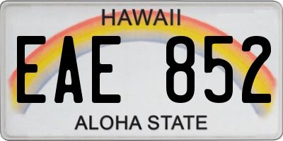 HI license plate EAE852