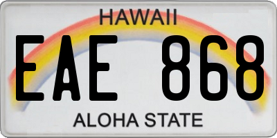 HI license plate EAE868