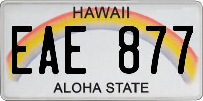 HI license plate EAE877