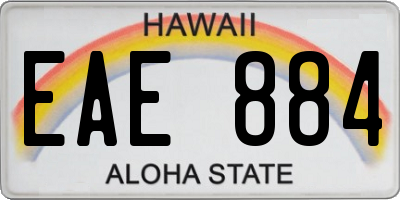 HI license plate EAE884