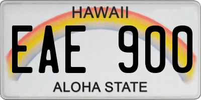 HI license plate EAE900