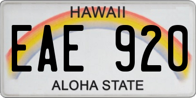 HI license plate EAE920