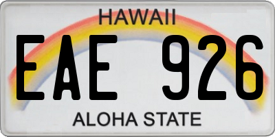 HI license plate EAE926