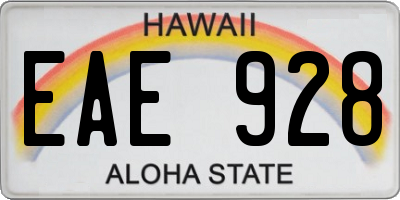 HI license plate EAE928