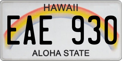 HI license plate EAE930