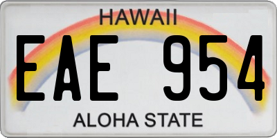 HI license plate EAE954
