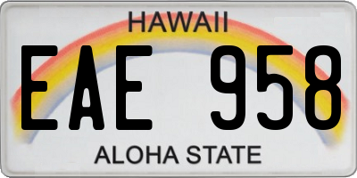 HI license plate EAE958