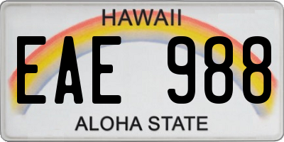 HI license plate EAE988