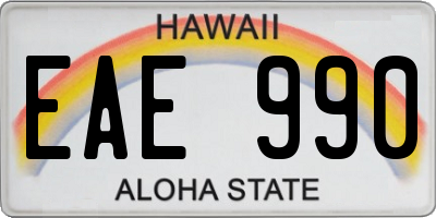 HI license plate EAE990