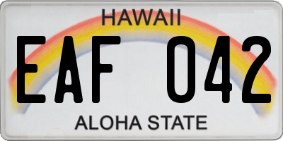 HI license plate EAF042