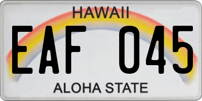HI license plate EAF045